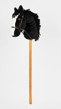 Load image into Gallery viewer, Snowy Mountain Ponies - Black Stick Horse with Leather Bridle - Stick Pony - Hobby Horse