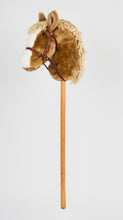 Load image into Gallery viewer, Snowy Mountain Ponies - Palomino Stick Horse with Leather Bridle - Stick Pony - Hobby Horse