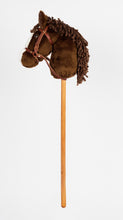 Load image into Gallery viewer, Snowy Mountain Ponies - Brown Stick Horse with Leather Bridle - Stick Pony - Hobby Horse

