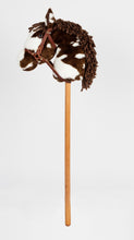 Load image into Gallery viewer, Snowy Mountain Ponies - Brown Paint Stick Horse with Leather Bridle - Stick Pony - Hobby Horse