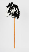 Load image into Gallery viewer, Snowy Mountain Ponies - Black Paint Stick Horse with Leather Bridle - Stick Pony - Hobby Horse