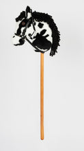 Load image into Gallery viewer, Snowy Mountain Ponies - Black Paint Stick Horse with Leather Bridle - Stick Pony - Hobby Horse