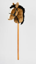 Load image into Gallery viewer, Snowy Mountain Ponies - Buckskin Stick Horse with Leather Bridle - Stick Pony - Hobby Horse