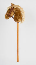 Load image into Gallery viewer, Snowy Mountain Ponies - Palomino Stick Horse with Leather Bridle - Stick Pony - Hobby Horse