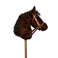 Load image into Gallery viewer, Snowy Mountain Ponies - Brown Stick Horse with Leather Bridle - Stick Pony - Hobby Horse

