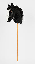 Load image into Gallery viewer, Snowy Mountain Ponies - Black Stick Horse with Leather Bridle - Stick Pony - Hobby Horse
