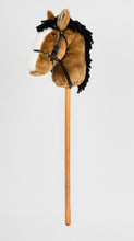 Load image into Gallery viewer, Snowy Mountain Ponies - Buckskin Stick Horse with Leather Bridle - Stick Pony - Hobby Horse
