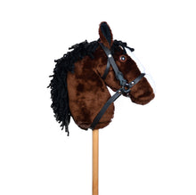 Load image into Gallery viewer, Snowy Mountain Ponies - Bay Stick Horse with Leather Bridle - Stick Pony - Hobby Horse

